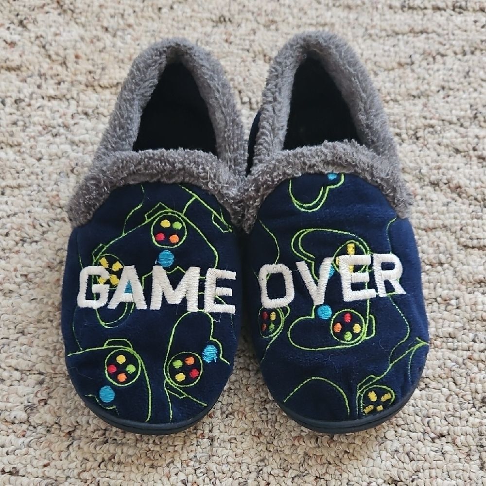 Wonder Nation Blue Game Controller Kids Slippers -Size 13/1